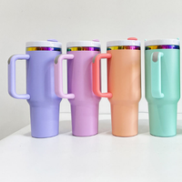 Tasses et gobelets isothermes en cuivre doré plaqué arc-en-ciel, revêtement poudré, 40oz, 20oz, 30oz, pour gravure laser