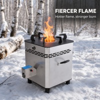 Poêle à bois durable avec soufflerie intégrée, revêtement en acier soudé, combustion propre sans fumée pour la cuisson en extérieur et le patio