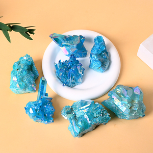 Cristales Decorativos al por Mayor, Clústeres de Cuarzo Natural, Clúster de Cristal Aura Azul para Decoración - Product Image 2