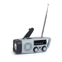 Lampe de poche portative multifonctionnelle alimentée à la main Charge solaire Radio d'urgence Banques d'alimentation portatives de prévention des catastrophes