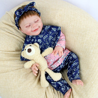 Poupée Reborn Souriante Sunnyfan W-03 de 18 pouces, Jouet Compagnon Bébé en Vinyle Souple pour Enfants, Corps Entièrement en Vinyle avec Cheveux Implantés