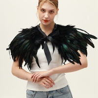 Costume de carnaval d'Halloween personnalisé OEM avec bordure en dentelle de couleur, plumes blanches moelleuses, doux et confortable, taille personnalisée pour femmes