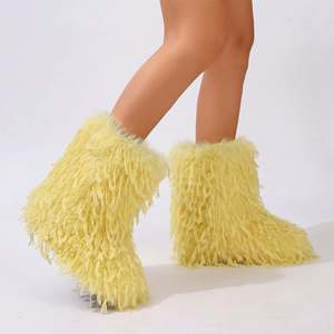 Chaussons d'hiver en coton, chaussures d'intérieur chaudes, semelle épaisse, <span class=keywords><strong>bottes</strong></span> moelleuses pour femmes - Product Image 5