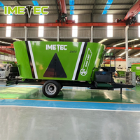 Mélangeur TMR vertical Imetec 16m³ tracté par tracteur, entraîné par prise de force, avec pesage numérique pour ferme laitière