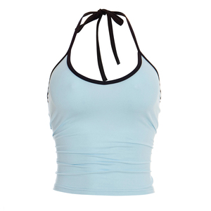 Viviblook C26TP033 Chaleco de Verano para Mujer, Top Casual Nuevo con Bloques de Color, Top Halter Sexy con Cordones para Damas - Product Image 4