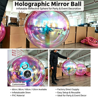 Ballon miroir gonflable irisé, sphère en PVC, décoration de mariage, fête de Noël, gros ballons décoratifs brillants en forme d'œuf