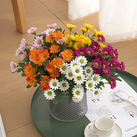 Bouquet de 21 têtes de tournesol artificielles en soie avec des marguerites et des camomilles mélangées, aspect réaliste, fleurs artificielles en vrac pour la décoration de mariage et de la maison