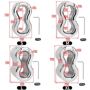 แหวนสแตนเลสสตีลสำหรับผู้ชาย FRRK-296 ขนาด 4 นิ้ว สำหรับ BDSM แหวนรัดอัณฑะและองคชาต ช่วยยืดอัณฑะ ช่วยชะลอการหลั่ง ใช้สำหรับออกกำลังกายทางเพศ - Product Image 6