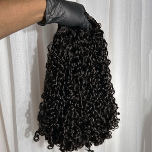 Lots de <span class=keywords><strong>Cheveux</strong></span> Humains Vierges Bruts Bouclés Birmans Grade Remy, Super Double Drawn <span class=keywords><strong>pour</strong></span> Extensions à Cuticules Alignées, 100g - Product Image 1