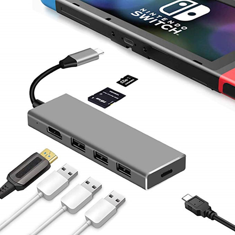 USB C Adapters for MacBook ,USB C to RJ45 Ethernet 7 IN 1 Adapter Type C Hub Docking Station