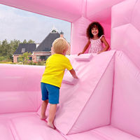 Château gonflable rose pour mariage, trampoline, structure de saut avec souffleur, location pour événements, jouet pour enfants, lit de saut extérieur