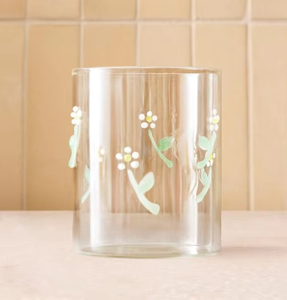 Bicchiere in Vetro Trasparente con Motivo Floreale Dipinto a Mano, Personalizzabile, per <span class=keywords><strong>Caffè</strong></span> Freddo e Succhi - Product Image 6