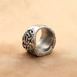 Viking Style Titanium Steel <b>Ring</b> <b>Silver</b> Men's Punk Geometric Design Gift Jewelry 280687 - Product Image 3
