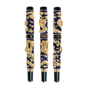 Jinhao Double Dragon <span class=keywords><strong>Penna</strong></span> Roller Blu Dello <span class=keywords><strong>Smalto</strong></span> del Cloisonne Artigianato per la Firma e la Raccolta di <span class=keywords><strong>penna</strong></span> stilografica - Product Image 1