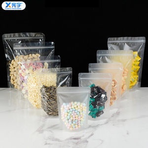 Sachet Doypack en plastique transparent givré, refermable, étanche, thermoscellable, avec fermeture éclair et encoche <span class=keywords><strong>de</strong></span> déchirement, <span class=keywords><strong>pour</strong></span> snacks, noix, céréales, aliments <span class=keywords><strong>pour</strong></span> animaux <span class=keywords><strong>de</strong></span> compagnie - Product Image 2