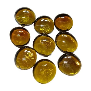 2024 New Products Colorful 17-19mm Amber Fire Flat Glass Polished Stone For Fire Pit