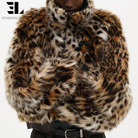 Veste bomber réversible en fausse fourrure léopard LARSUR Custom Factory, veste tactique utilitaire courte, veste de pilote en nylon satiné MA 1 MA-1