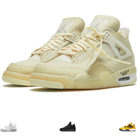 Genuine Leather Jumpman4 Basketball Shoes for Men, Cream