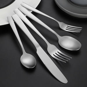 ชุดช้อนส้อมสแตนเลส 430 แบบมีด้ามจับสี่เหลี่ยม สำหรับใช้ข้ามพรมแดน 48 ชิ้น สำหรับรับประทานอาหารค่ำ โรงแรม อาหารตะวันตก งานเลี้ยง - Product Image 1