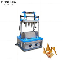 Machine commerciale mini automatique pour la fabrication de cornets de café comestibles, de cornets de glace croustillants et de cornets de gaufres pour snacks