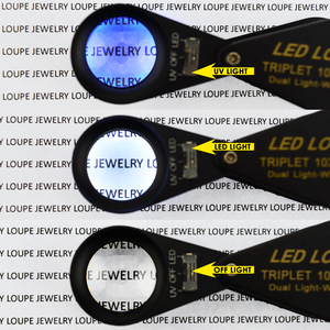 Lupa de Bolsillo Plegable de Alta Calidad con Aumento de 10x a 30x, Marco Negro, 6 Luces LED Integradas, Lupa UV para Aficionados y Relojeros - Product Image 2