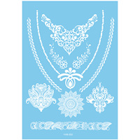 Tatouages temporaires au henné, henné blanc, dentelle, faux tatouages autocollants pour femmes, filles, corps, bras, jambes, mains, mariage