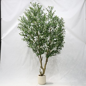 Arbre décoratif de luxe léger, grand ornement végétal bionique, arbre d'intérieur en forme d'<span class=keywords><strong>olivier</strong></span>, assemblé et démontable - Product Image 1