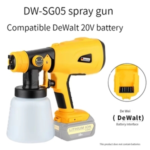 <span class=keywords><strong>Pistolet</strong></span> de <span class=keywords><strong>peinture</strong></span> sans fil professionnel 200W, 1000ml, compatible avec les batteries lithium-ion DW Ryobi 18-20V - Product Image 5