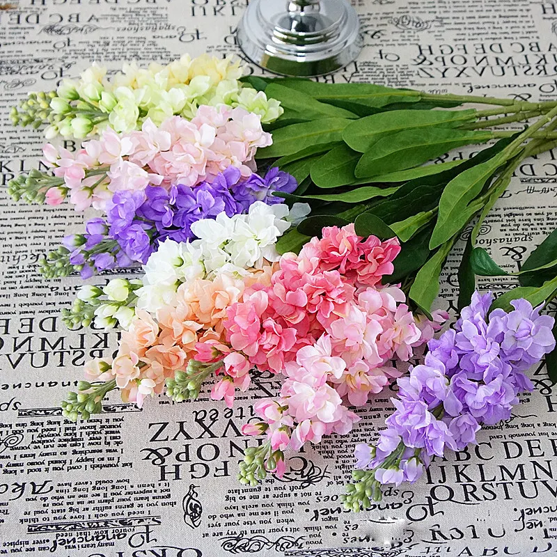Bunga Hyacinth Palsu, Tangkai Panjang Bunga Delphinium Buatan untuk Dekorasi Pernikahan Violet