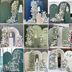 OEM ODM Party Events Backdrop Flower Arch Wedding Flowers Artificial Floral Rows Cheap