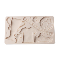 Moule à gâteau en silicone DIY 3D populaire, motif équipement sportif classique, trophée, t-shirt, pentagrammes, écharpes de football, baskets