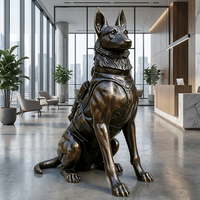 Sculpture de chien en bronze fidèle - Statue canine sur mesure grandeur nature avec options de race personnalisées, sculpture en bronze