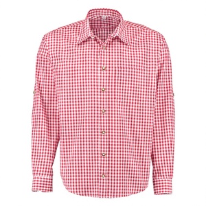 Men New Fashion Long Sleeve <b>Red</b>&White Cotton Bavarian Shirt <b>Plus</b> <b>Size</b> Bavarian Clothing - Product Image 1