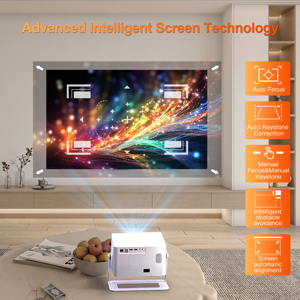 C8 <span class=keywords><strong>Pro</strong></span> 32G Android Proyector de cine en casa de tiro corto Full HD 1080P 3D 4K LED Enfoque automático Wi-Fi para LCD Home Cinema Android 9 - Product Image 3
