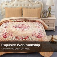 Couverture Polaire Coréenne Taille King 200*240 4.5kg Double Épaisseur, Douce Chaude et Lourde Couverture en Vison, Épaisse Couverture de Lit Raschel pour l'Hiver, Automne