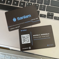 Carte de visite numérique NFC en métal UV programmable de qualité supérieure avec code QR, finition noire mate, pour VIP, vente en gros