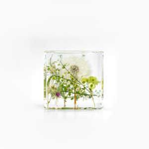 Factory <strong>Customized</strong> Artistic <strong>Resin</strong> Epoxy Crystal <strong>Clear</strong> Real Dandelion <strong>Paperweight</strong> Cubic Figurine Flower <strong>Paperweight</strong> - Product Image 5