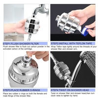 Filtre de douche BEST 15 20 étages avec filtres de douche à la vitamine C pour eau dure Technologie unique de charbon actif en coquille de noix de coco