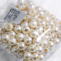 Perles en vrac imitation nacre ABS blanches nacrées UV de 10-30 mm à grand trou, pour vêtements, sacs et accessoires, vente en gros