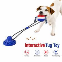 Jouet interactif pour chien à ventouse, balle couineuse distributrice de friandises, jouet à mâcher pour chiens de petite et moyenne taille, pour le jeu à la maison et la libération de l'énergie