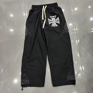 Pantalon de sport décontracté surdimensionné pour homme, style hip-hop, taille mi-haute, brodé et gaufré or, nouvelle collection MIXED EMOTION - Product Image 4