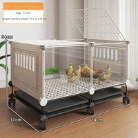 Cage à poulets rectangulaire grande taille en PP, avec plateau à fumier intégré, conception anti-vison, pour usage domestique et extérieur
