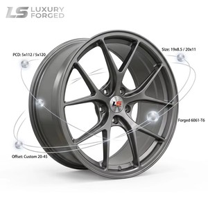 Jantes en alliage sport de style maille argentée premium 17 18 19 pouces pour Golf GTI Atlas Arteon 5x112, jantes de performance concaves profondes pour la course - Product Image 4
