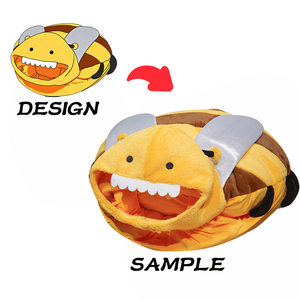 Peluche personalizzato a forma di ape con guscio giallo, peluche indossabile a forma di ape, peluche personalizzato con design proprio, cuscino in peluche OEM - Product Image 1
