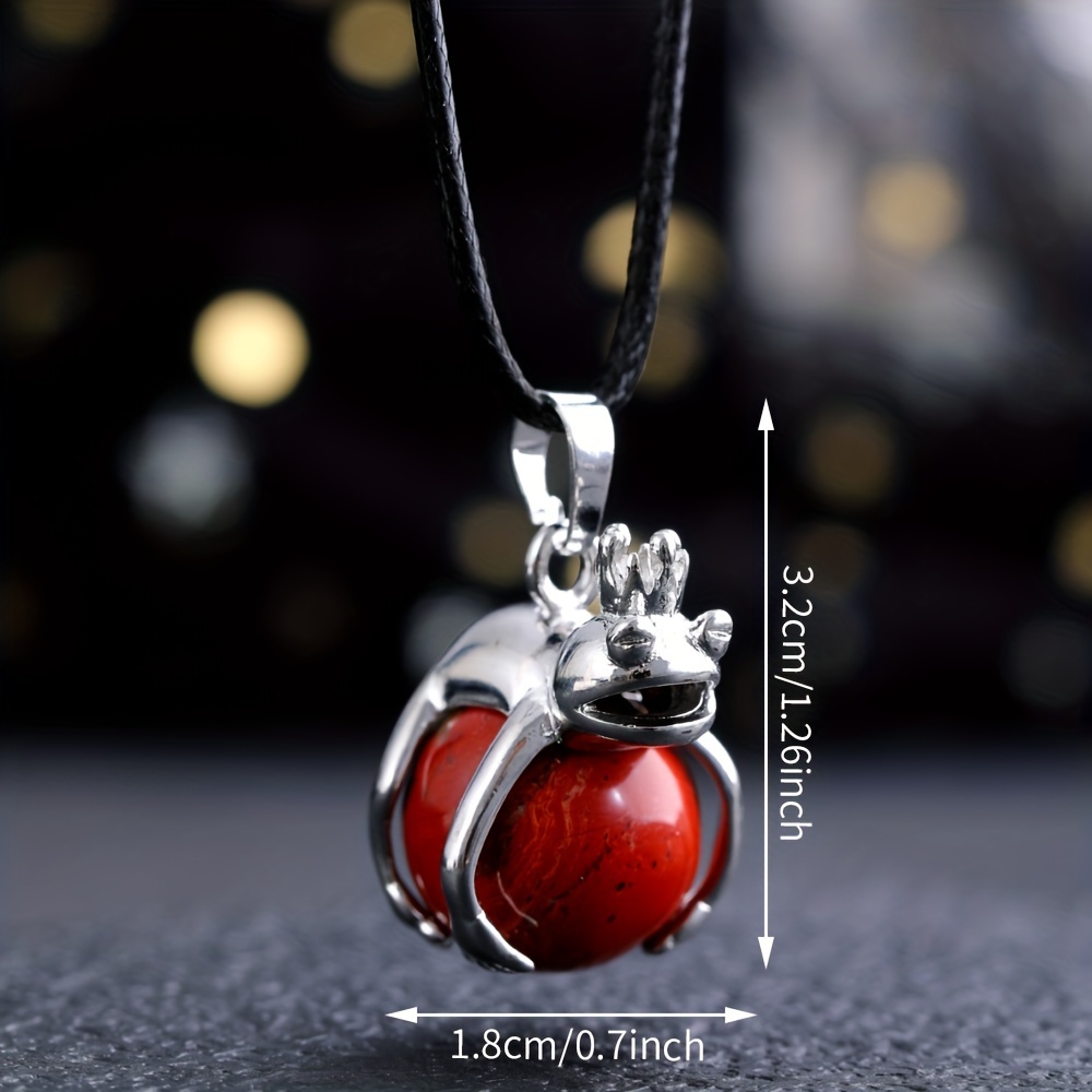Pendentif Grenouille Prince En Agate Naturelle Et Pierres - Boule Reiki Chakra - Neuf Sans Emballage
