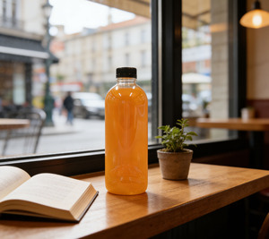 Bottiglia in Plastica PET Trasparente da 1 Litro (1000ml) per Succhi e Bevande con Tappo Bianco o Nero - Product Image 5