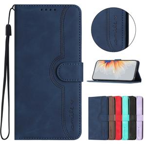 Étui portefeuille en relief coloré avec motif d'impression pour iPhone 14, couverture de téléphone Folio <span class=keywords><strong>Book</strong></span> pour Samsung S23 S22 avec sangle - Product Image 1