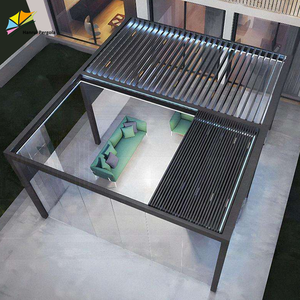 Pergola autoportante rétractable en aluminium avec toit ouvrant réglable et télécommande <span class=keywords><strong>pour</strong></span> terrasse - Product Image 2