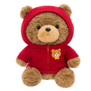 Orsacchiotto di <span class=keywords><strong>Peluche</strong></span> Personalizzabile con Felpa, <span class=keywords><strong>Marrone</strong></span>, per San Valentino, Alta Qualità, con Fiocco, Giocattolo Morbido - Product Image 1