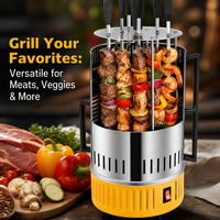 Barbecue électrique rotatif automatique, machine à brochettes verticales sans fumée, four à barbecue domestique